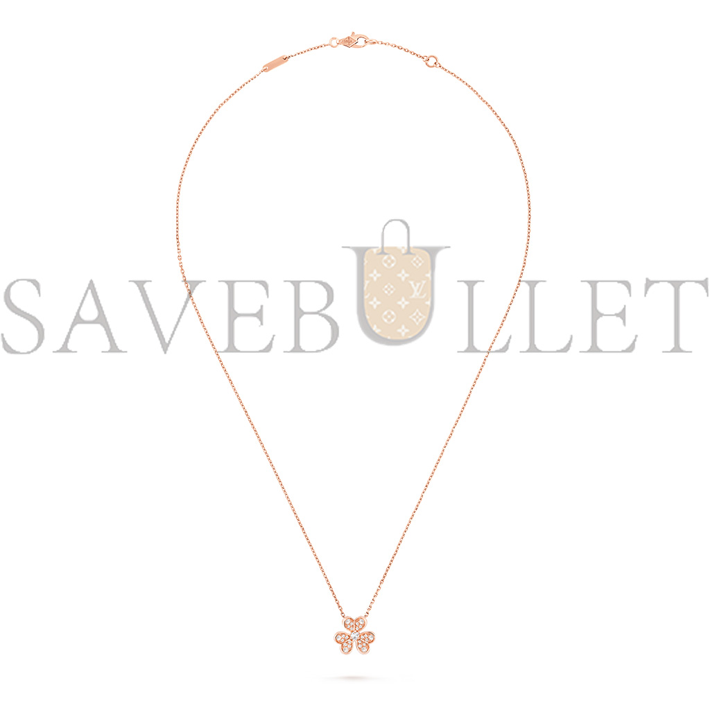 VAN CLEEF ARPELS FRIVOLE PENDANT, MINI MODEL - ROSE GOLD, DIAMOND  VCARP7RI00